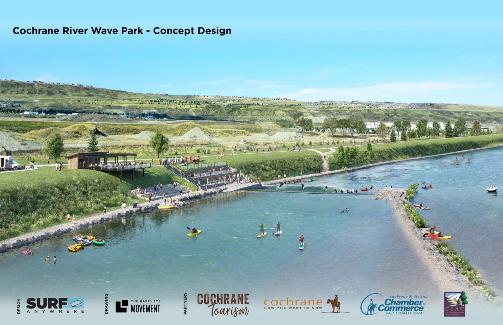 Concept Design Drawing - Cochrane River Wave Park
